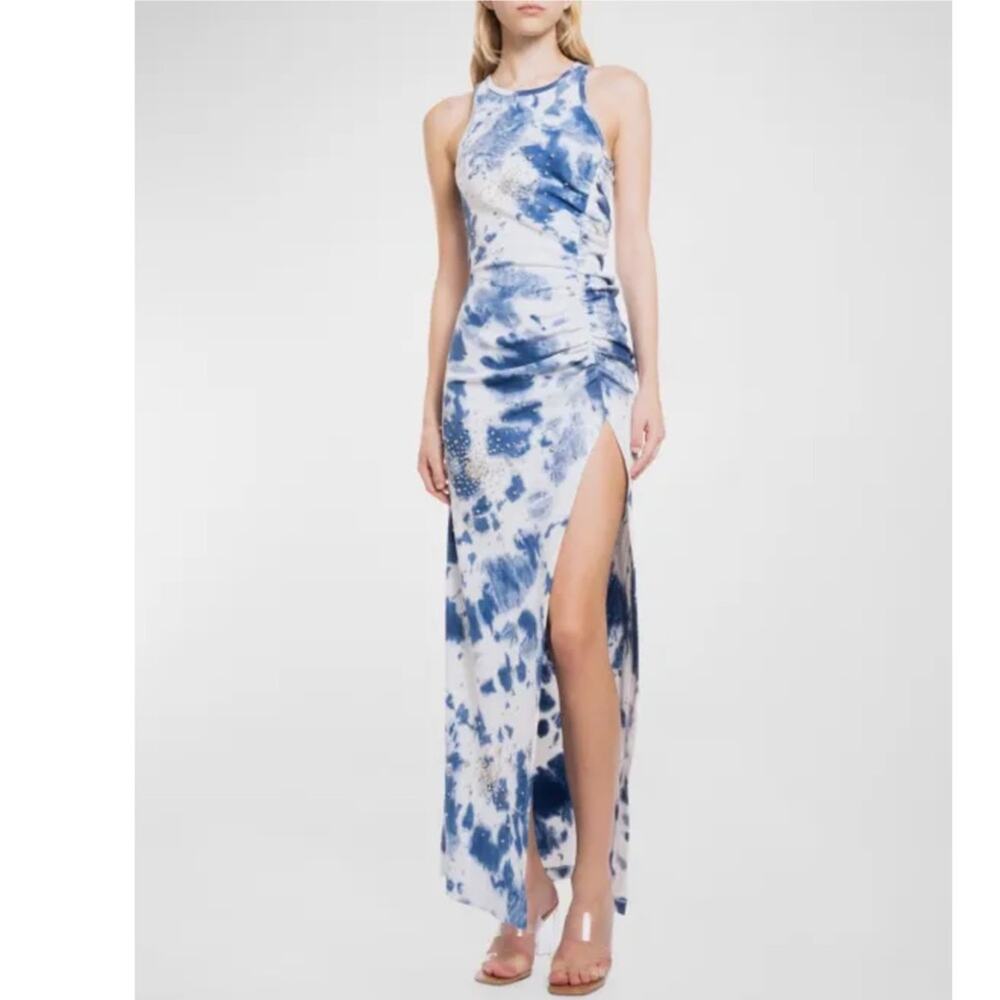 New DES PHEMMES Crystal-Embellished Tie-Dye Maxi Dress Women’s SIZE 2 (38)